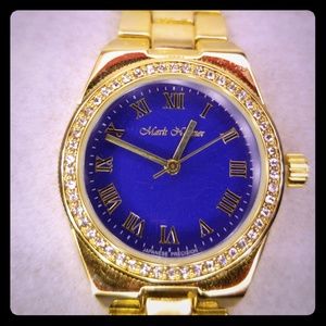 Mark Haimer Dressy Fashion CZ Gold Watch